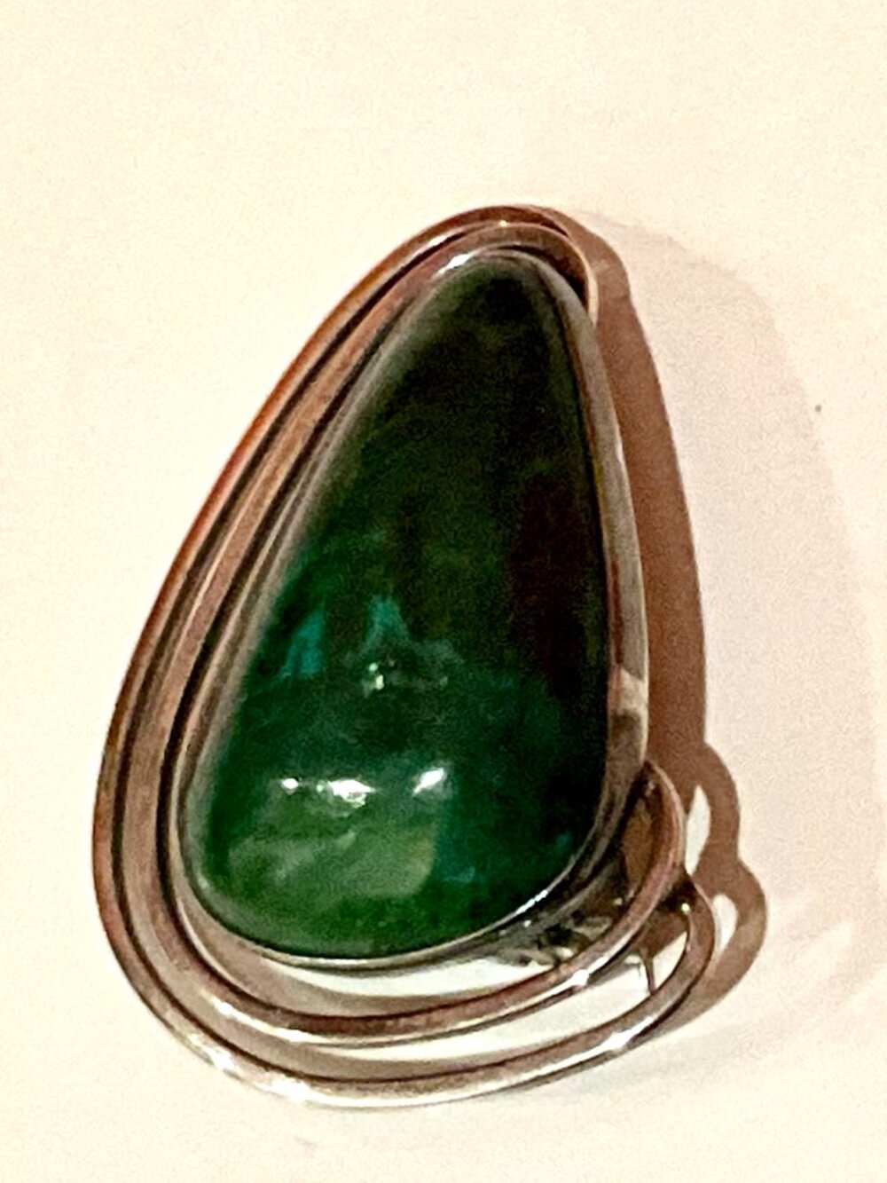 Eilat Stone Brooch or Pendant in Modern Sterling Silver Setting